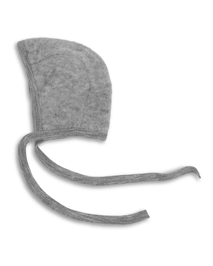 Engel - Baby Häubchen Fleece Merinowolle grau