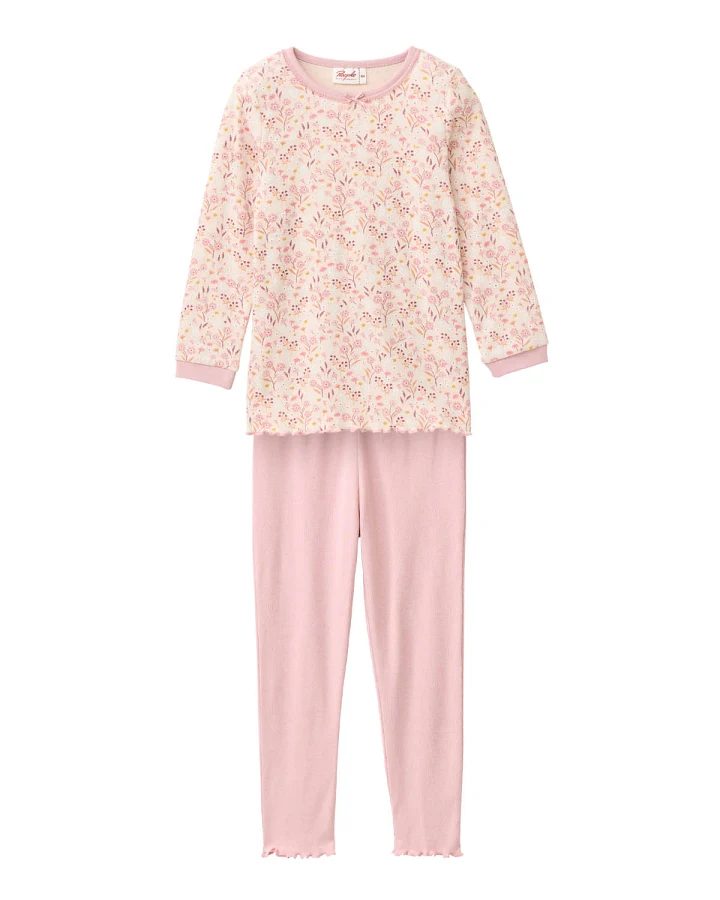 People Wear Organic - Schlafanzug "Blumen" hellrosa