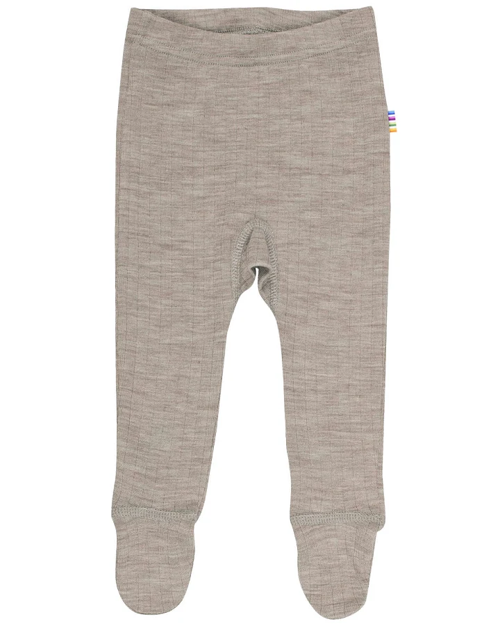 Joha - Baby-Leggings Merinowolle mit Fuß sesam