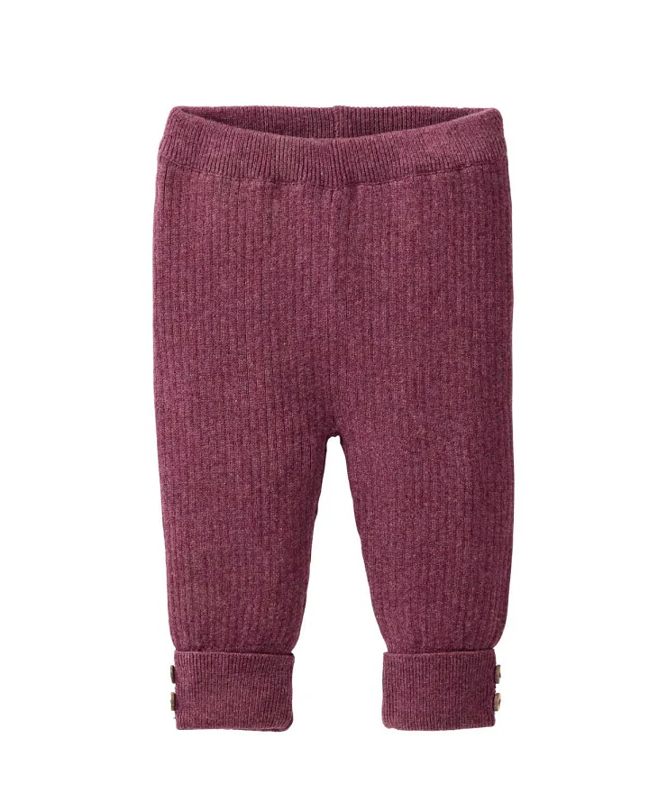People Wear Organic - Strick-Hose brombeer melange