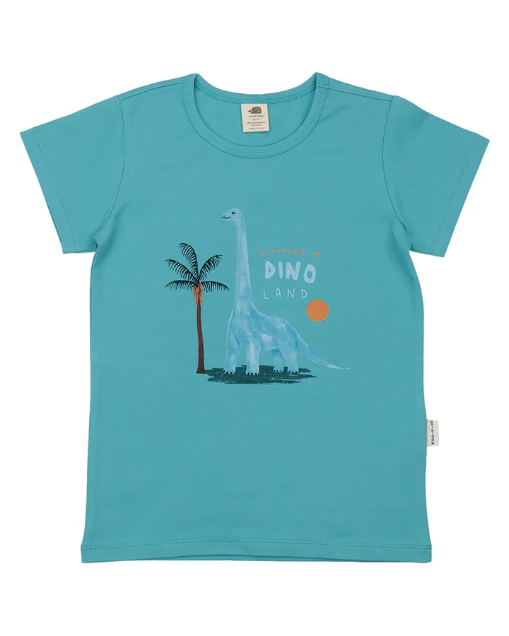 Walkiddy - T-Shirt "Dinosaurier-Land" türkis