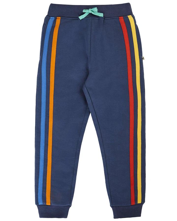 Frugi - Sweat-Hose mit bunten Streifen dunkelblau