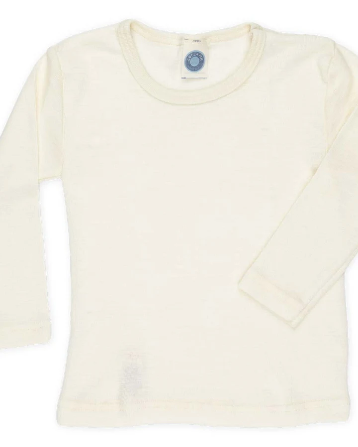 Cosilana - Langarmshirt Wolle Seide natur