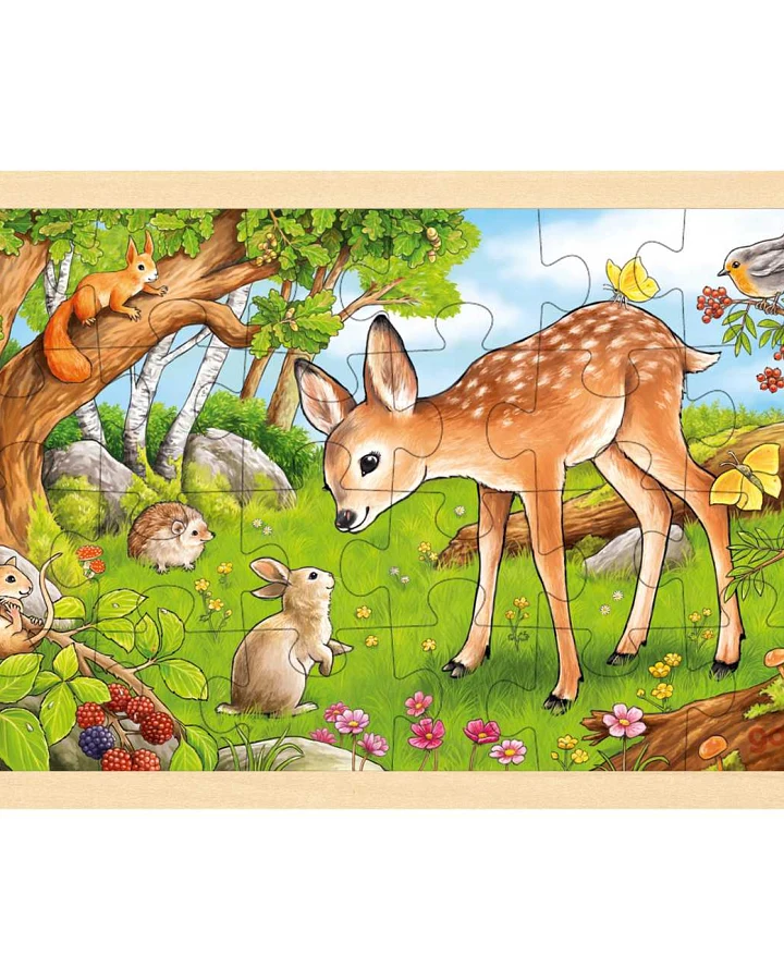 goki - Rahmenpuzzle Holz "Rehkitz " 24 Teile