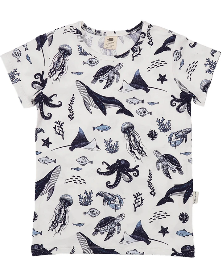 Walkiddy - T-Shirt "Unterwasser-Welt" weiß