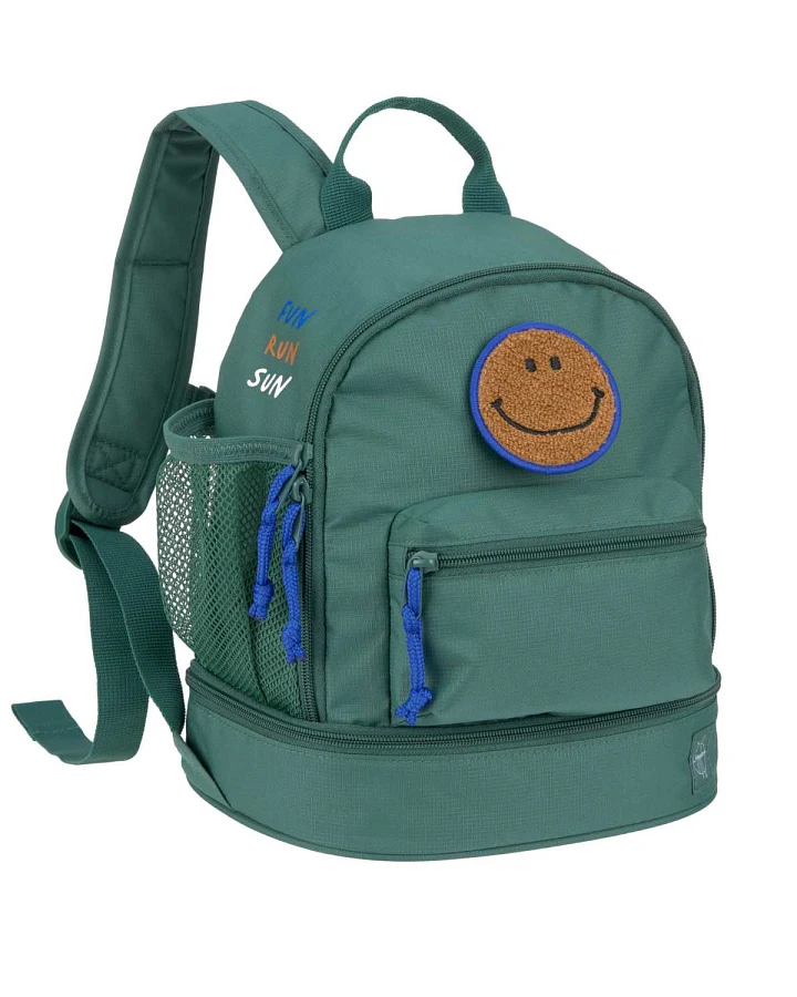 Lässig - Kindergartenrucksack Mini "Smilie" dunkelgrün