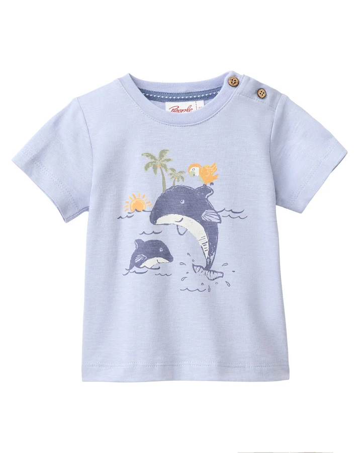 People Wear Organic - T-Shirt "Delphin" hellblau