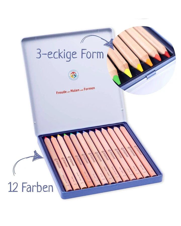 Stockmar - Dicke Buntstifte 3-eckig 12 Farben