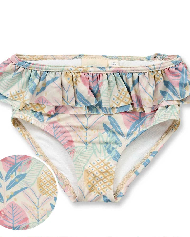 Sense Organics - Badehose mit Rüschen "Tropical" pastel