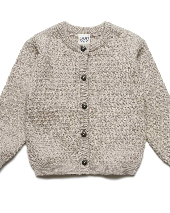 puri organic - Strickjacke Merinowolle naturmelange