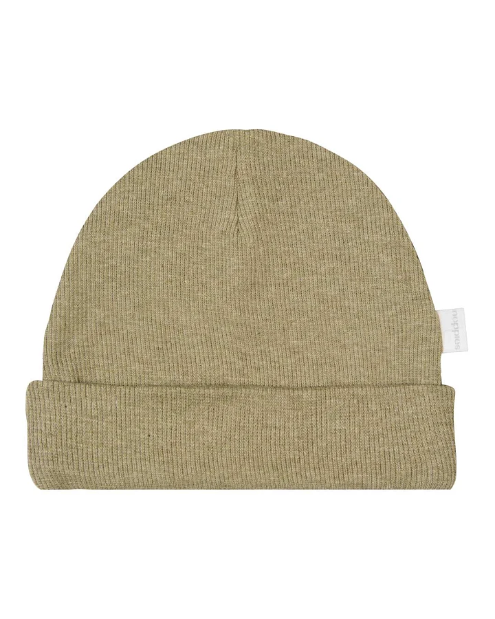 Noppies - Baby-Beanie "Ripp" olivgrün melange 0M-3M