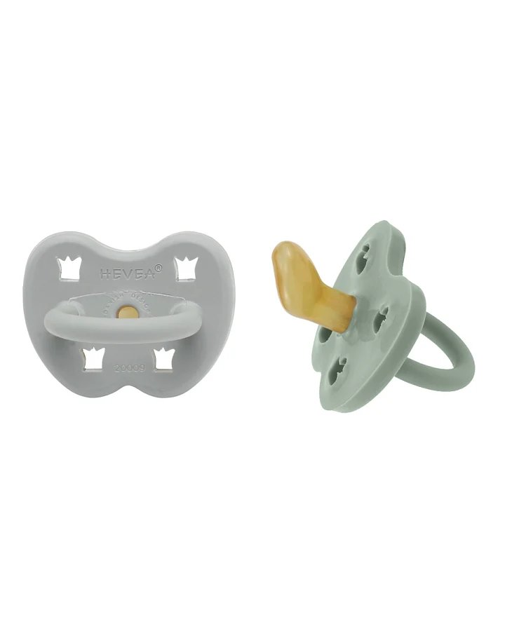 Hevea - Schnuller 2er-Pack kiefergerecht "grey & sage" ab 3M