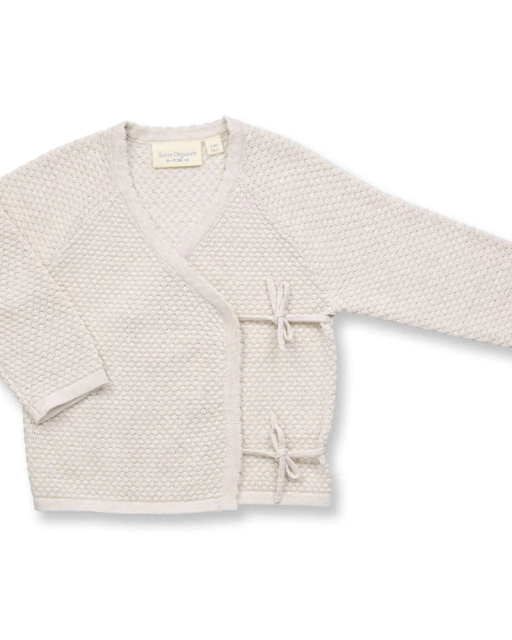 Sense Organics - Strick-Wickeljacke mit Wabenstruktur creme