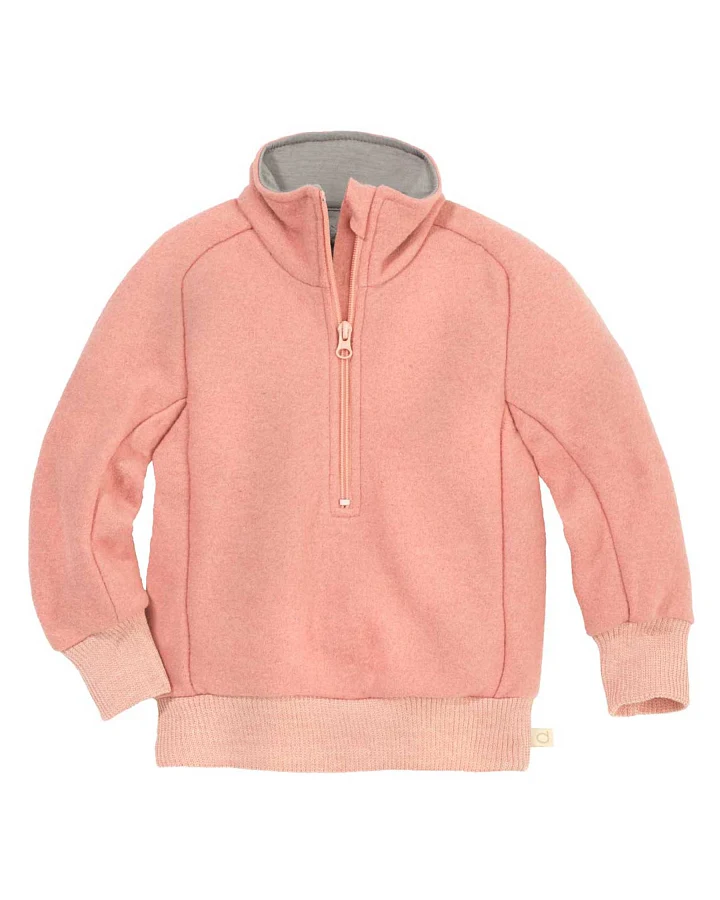 Disana - Leichter Walk-Pullover "Troyer" softpink