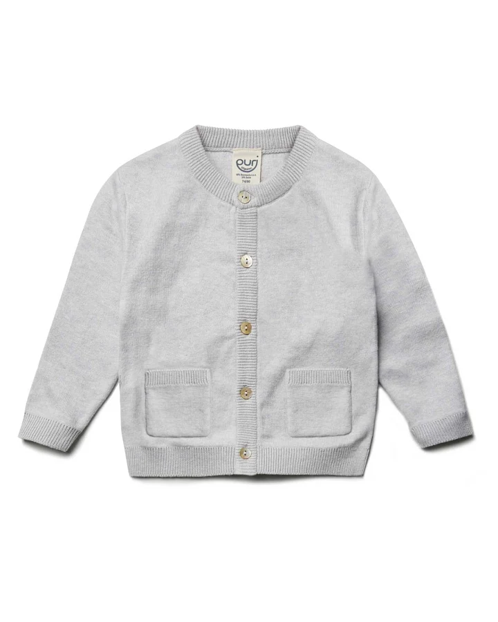 puri organic - Strickjacke mit Seide silbergrau