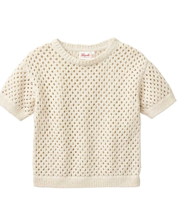 People Wear Organic - Kurzarm-Strickpullover natur