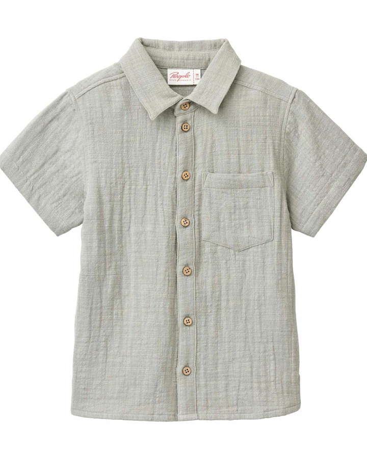 People Wear Organic - Musselin-Hemd salbei