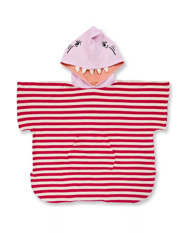 Sense Organics - Frottee-Poncho "Hai" pink-gesteift