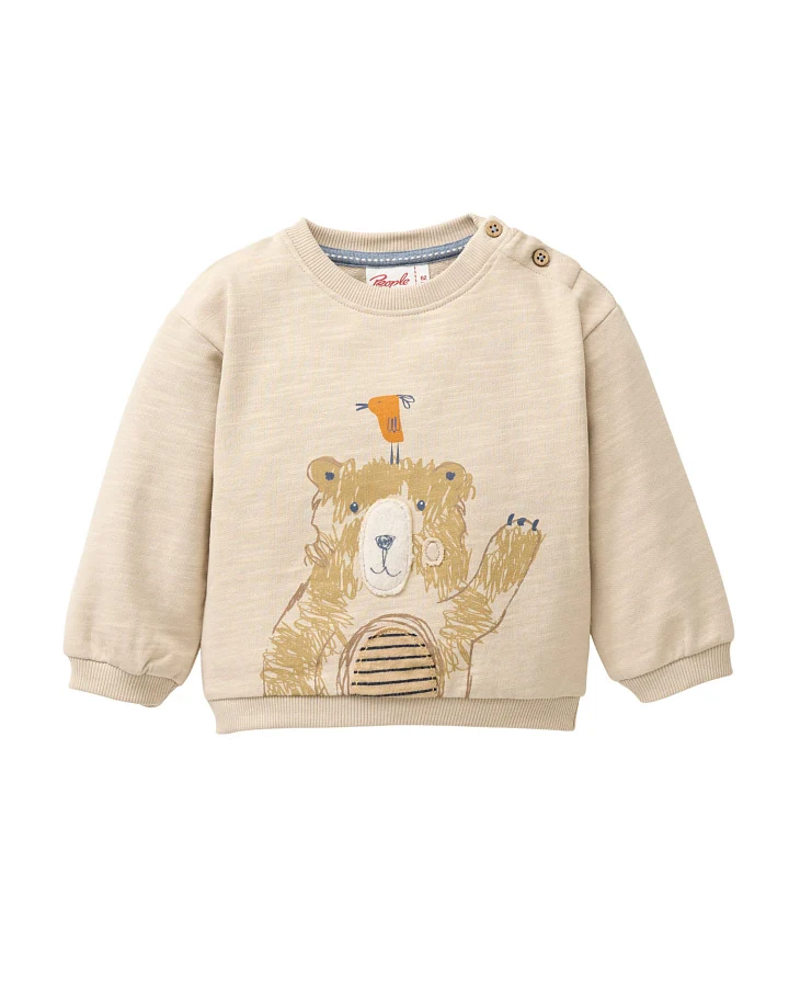 People Wear Organic - Sweat Pullover "Bär" dunkelsand