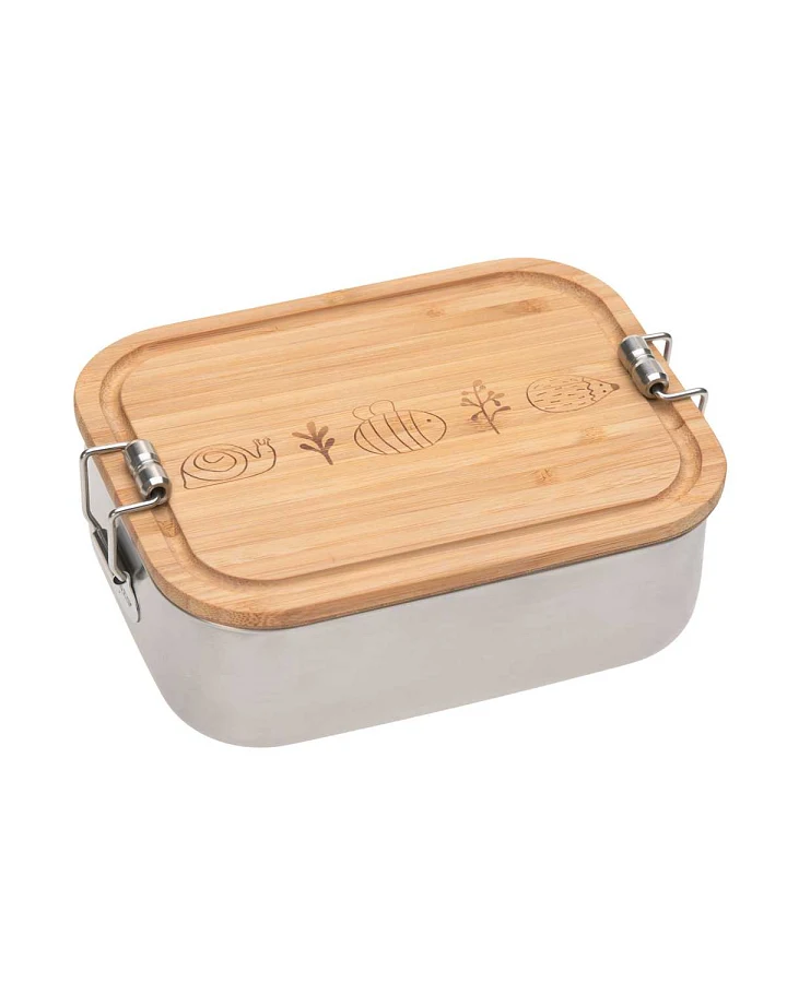 Lässig - Brotdose Edelstahl "Gartenfreunde"