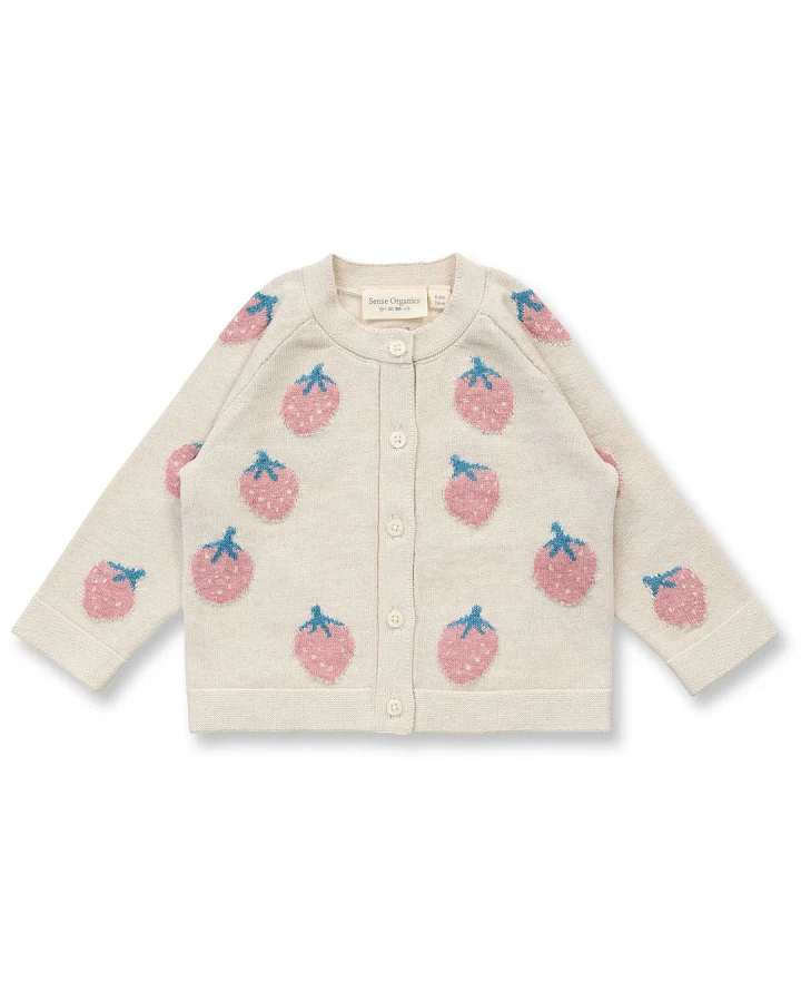 Sense Organics - Strickjacke "Erdbeere" hellbeige