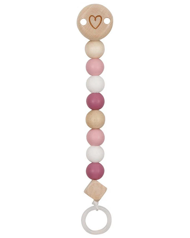 goki baby - Schnullerkette "Herz" pink