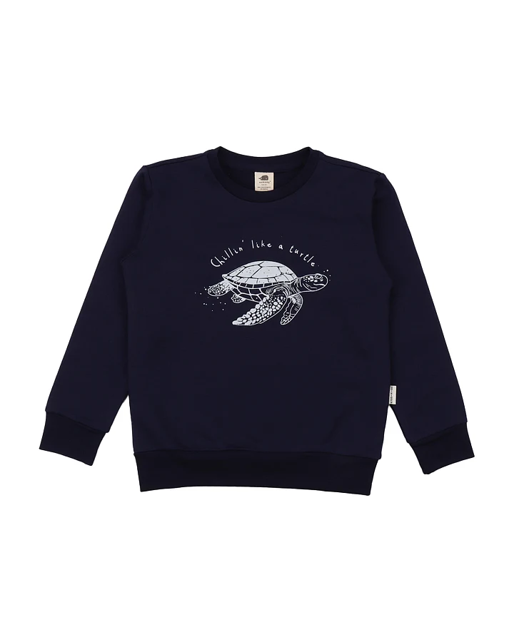 Walkiddy - Sweat-Pullover "Schildkröte" dunkelblau