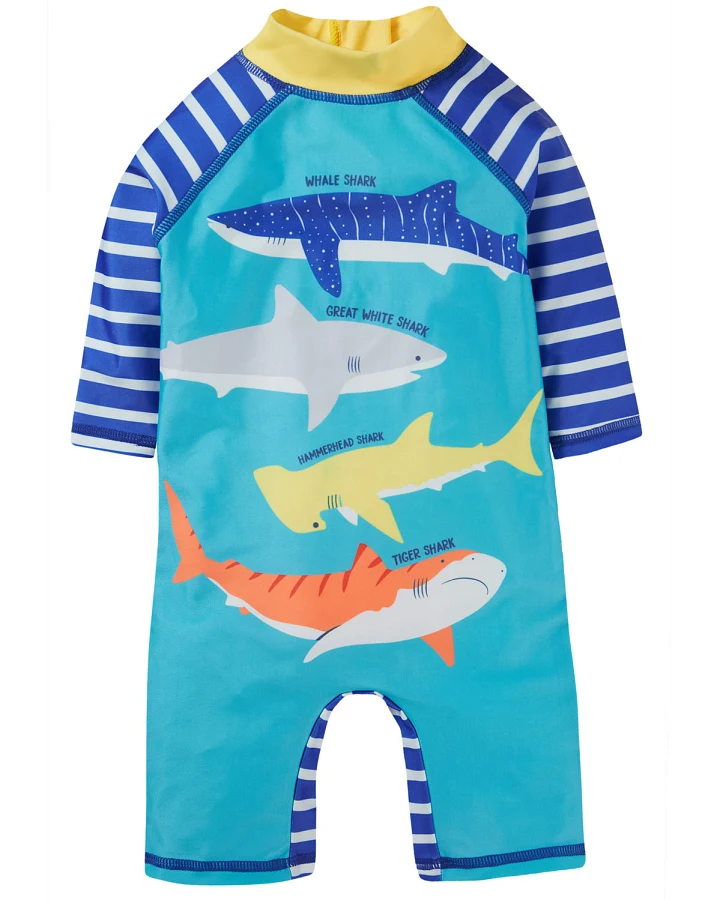 Frugi - Schwimmanzug "Haie" blau UPF 40+