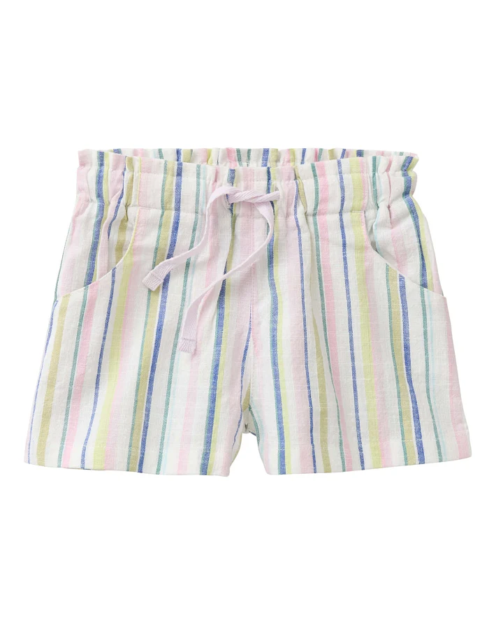 People Wear Organic - Web-Shorts rosa-weiß