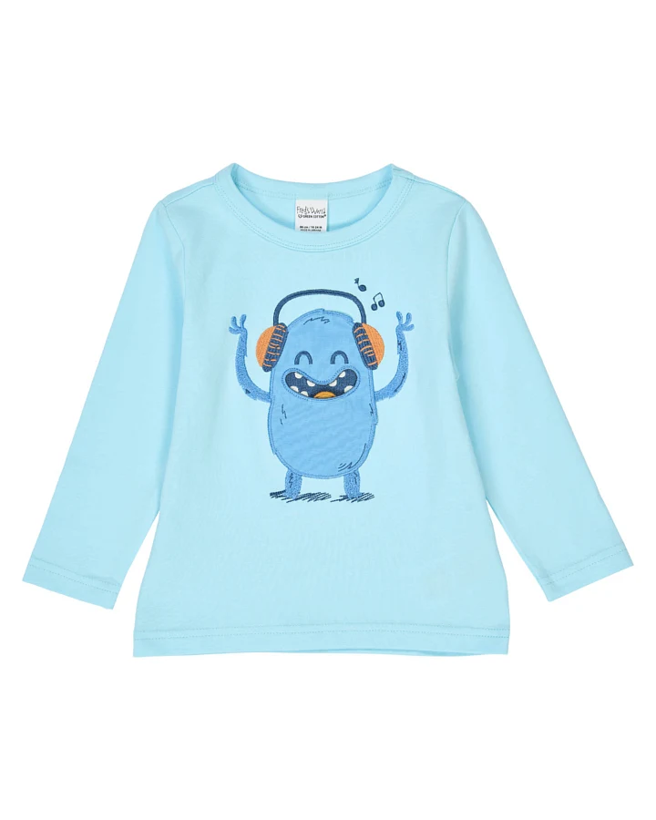 Fred's World - Langarmshirt "Monster" hellblau