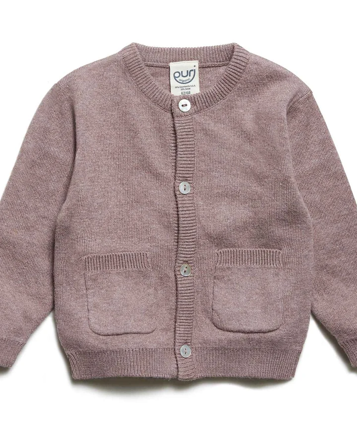 puri organic - Strickjacke "Baumwolle-Seide" zimt