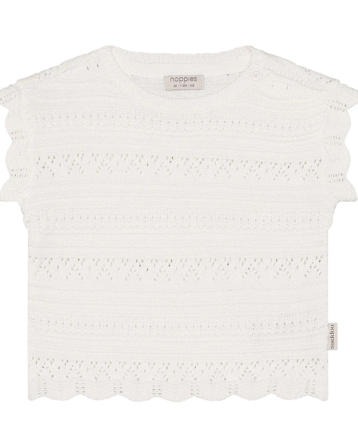 Noppies - Top "Ajourstrick" warmweiß