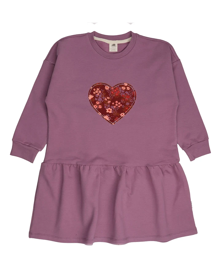 Walkiddy - Sweatkleid "Heart" mauve