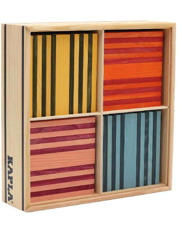 Kapla - Holzplättchen 100er Kasten bunt