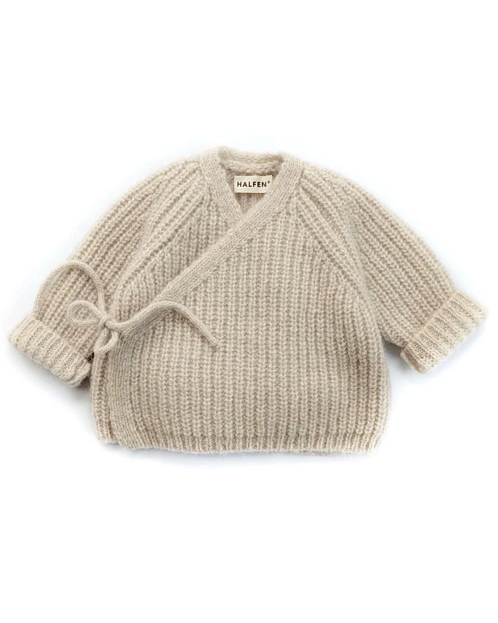 Halfen Strickerei - Strickjacke mit Alpaka beige