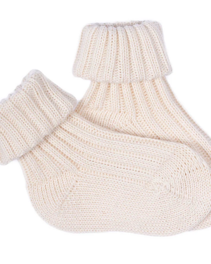 Grödo Strumpfwaren - Wollstricksocken Baby natur