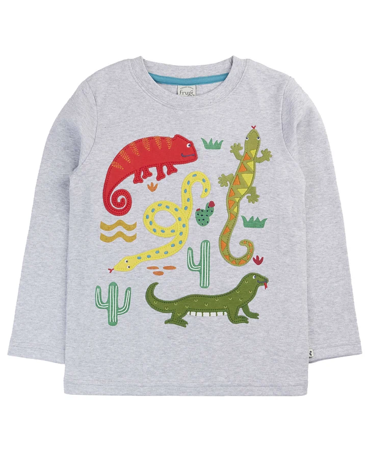 Frugi - Langarmshirt "Amphibien" grau