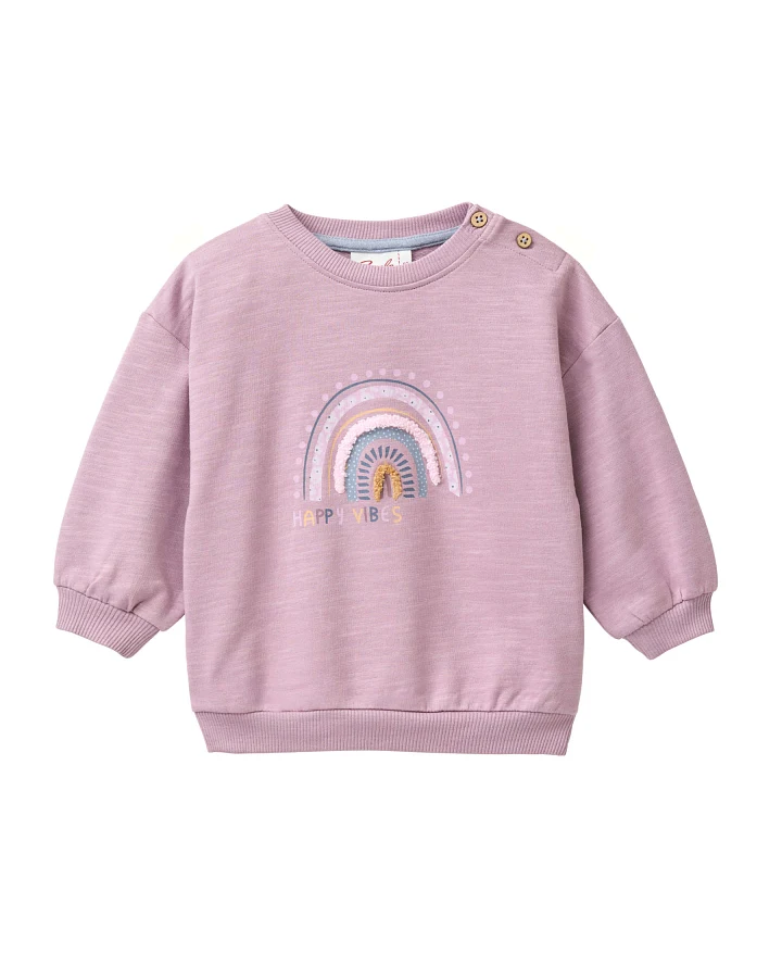 People Wear Organic - Sweat-Pullover "Regenbogen" dunkelmalve
