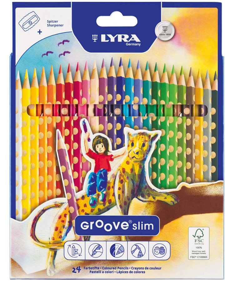 Lyra - 24 Buntstifte LYRA Groove slim + Spitzer