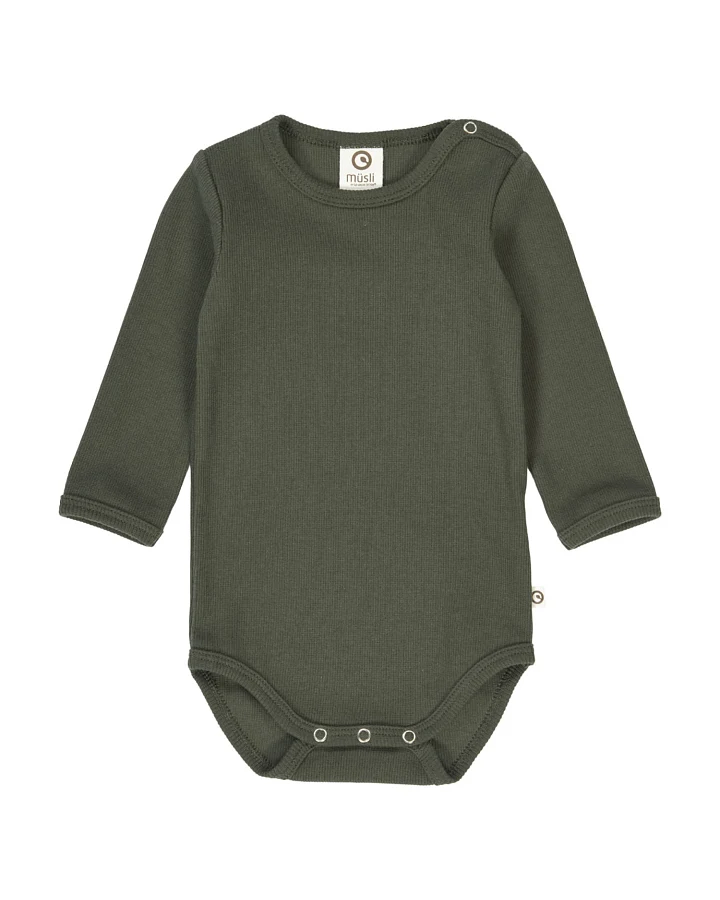 Müsli by green Cotton - Langarmbody dunkelgrün