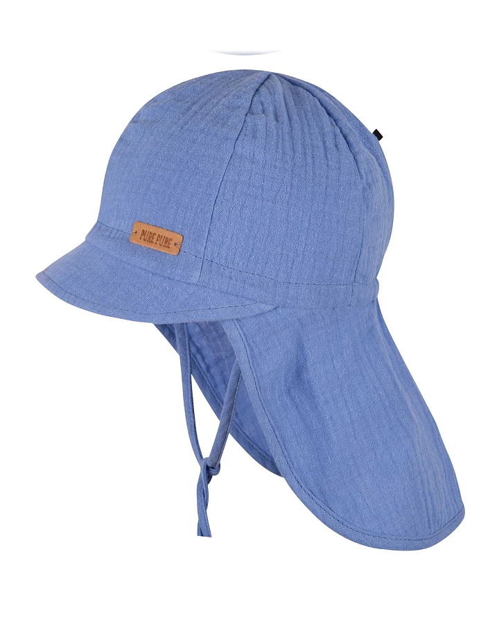 Pure Pure by Bauer - Musselin-Sonnenhut mit Nackenschutz UV bluebell