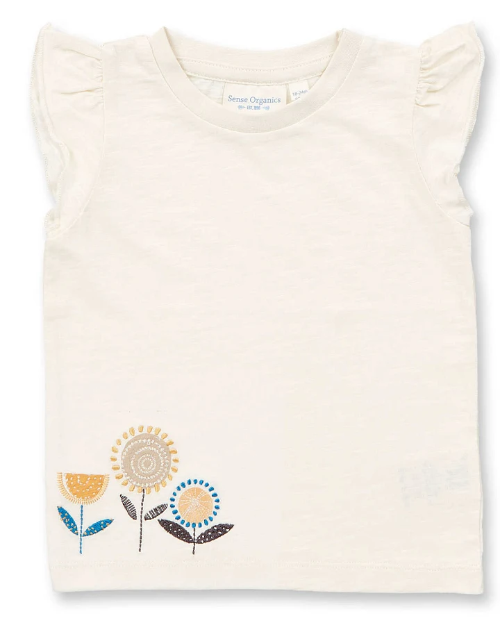 Sense Organics - T-Shirt "Mixed Flowers" creme