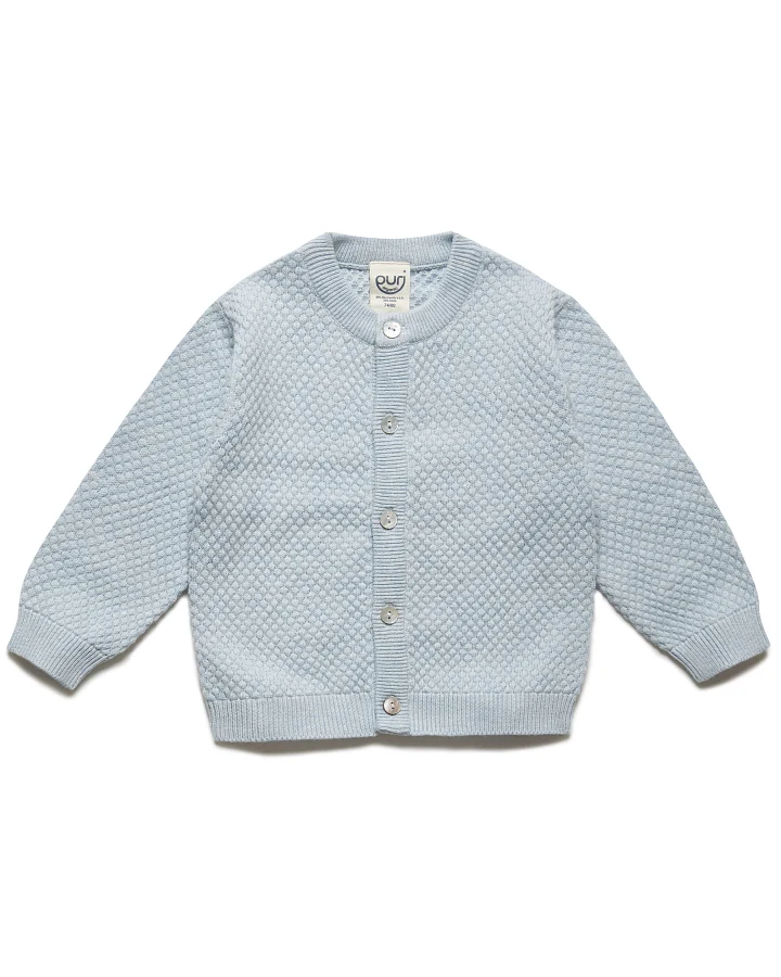 puri organic - Strickjacke mit Seide hellblau