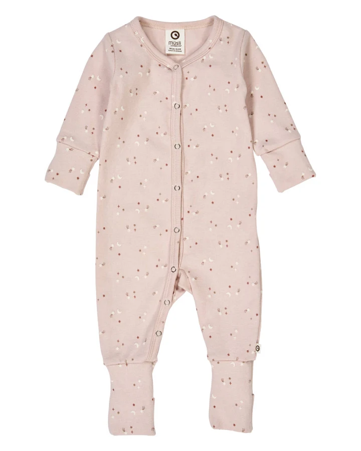 Müsli by green Cotton - Frühchen-Strampler "Sterne" dusty rose