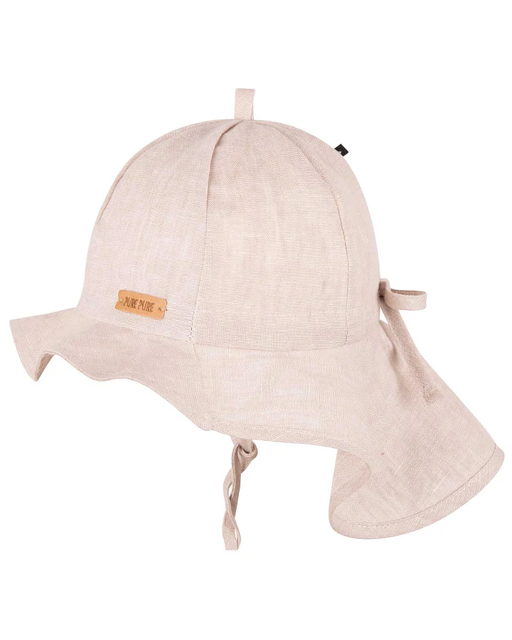 Pure Pure by Bauer - Leinen-Sonnenhut mit Nackenschutz natur