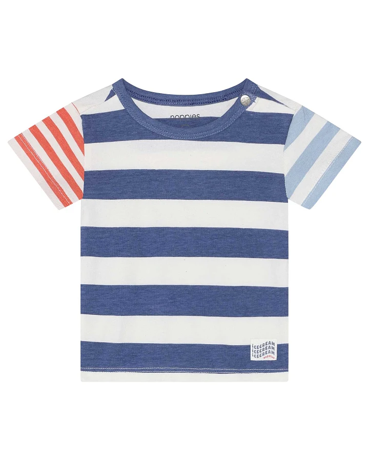 Noppies - T-Shirt blau-weiß gestreift