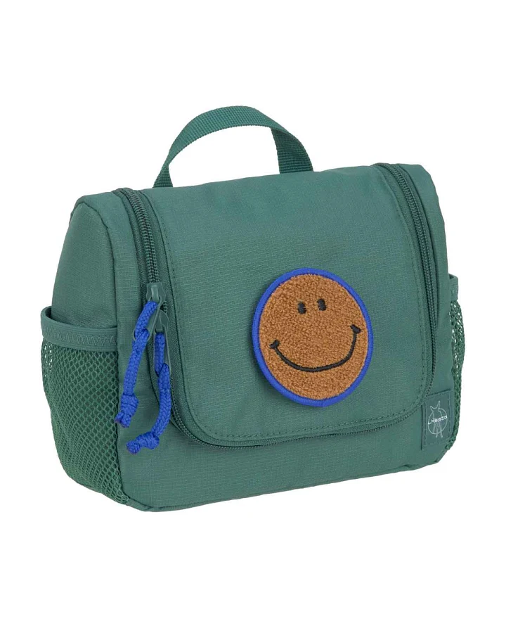 Lässig - Kulturbeutel Kinder "Smilie" dunkelgrün