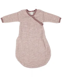 Produktseite: Lilano - Wickelsack Wollfrottee-Plüsch mauve geringelt