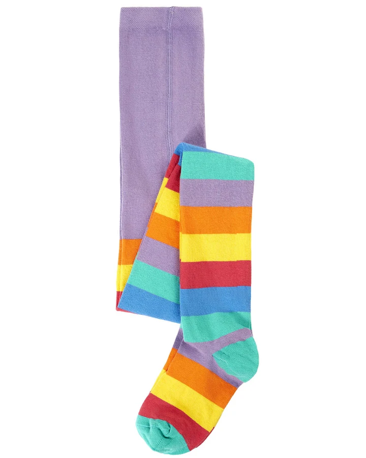 Frugi - Strumpfhose lila-bunt gestreift