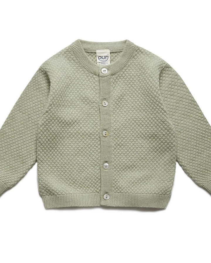puri organic - Strickjacke mit Seide pistazie
